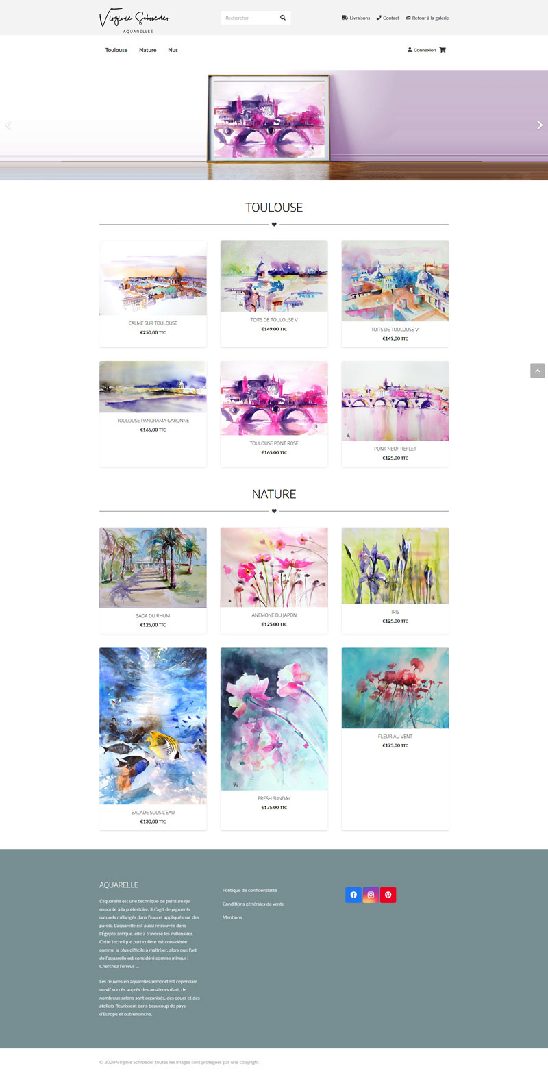 Site artiste peintre e-commerce